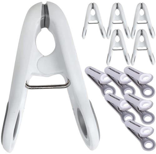 LIFKOME Plastic Hangers Bag Clips Non-Marking Clothes Line Clips Rubber Clothes Pegs Clothespin 12pcs Heavy Duty Traceless Clothes Washing Line Pegs Utility Laundry Clips Bag Clips Picture Hangers