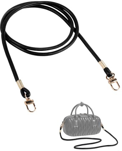 MEGAVOW Schulterriemen Schultergurt Taschengriff für Schultertasche Umhängetasche Cross-Body Tasche, PU Lederriemen Taschenhenkel Handtaschen Gurt, Schwarz, 120cm