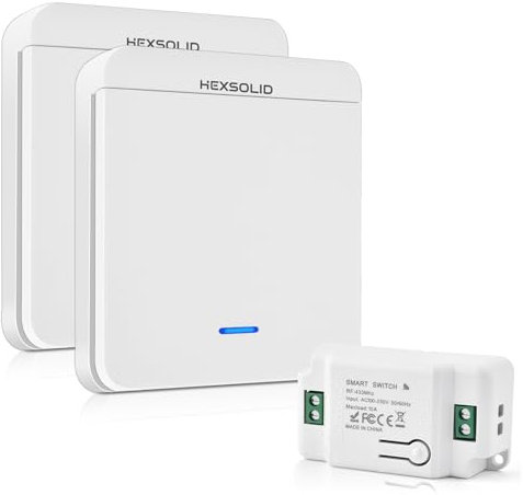 Kit d'interrupteur sans lumière sans lumière avec récepteur compact Création ou repositionnement rapide d'un interrupteur marche/arrêt radio