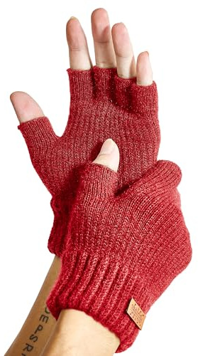 Gants sans Doigt - Mitaines Tricotées Extensibles et Chauds pour Hommes et Femmes,Gants d'Hiver.