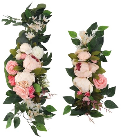 Bröllopsbåge drapera konstgjord blomma, vackra bröllopsbåge dekorativa konstblommor för ceremoni och mottagningsbakgrundsdekoration (rodnad)