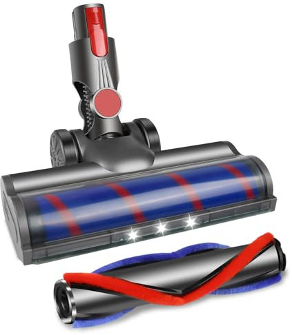 Motorisierte Bürste für Dyson V7 / V8 / V10 / V11 / V15 Staubsauger, Bodenbürste Zubehör Ersatzteil Turbobürste und Soft Roller mit LED-Lichter für Teppiche