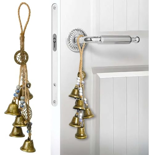 Hexenglocken Garten Windspiel, 33 mm Windspiel Garten Hängend, Windspiele für Draußen Hängend, Windspiele mit 5 Glocken, Segen Glocke für Veranda, für den Innen und Außenbereich