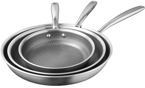Redchef Pfannenset Keramik Wabenstruktur 3-teilig, Pfanne Induktion 24+20+ 28 cm Kratzfeste Antihaftbeschichtungt, Bratpfanne Wabenpfanne Ohne PTFE & PFAS & PFOA, Backofenfest & Spülmaschinen, Schwarz
