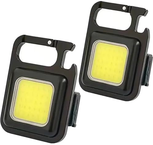 Nozzy COB Lot de 2 porte-clés lumineux rechargeables ultra lumineux