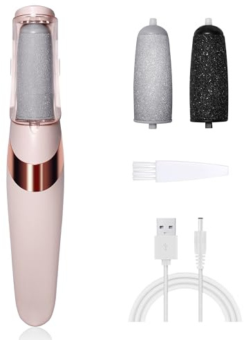 UQQU Electric Foot File, Electric Callus Removers for Feet, Rechargeable Electric Foot Callus Remover Pedicure Kits, Removes Dry Skin for Smoother Feet, Foot Care for Dead Skin - Pink
