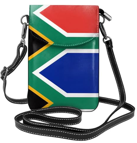 QAZWZML Cartera pequeña cruzada para teléfono con la bandera de Sudáfrica con tapa abatible, perfecta para ir de compras, viajes y uso diario.