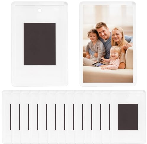 Thirtyseven 15 Pcs Marcos de Fotos Magnetico para Nevera, Marco Fotos Magnetico Acrílico, pequeños Marcos Magneticos para Imanes de 7 x 4,5 cm, regalo para nevera y hogar