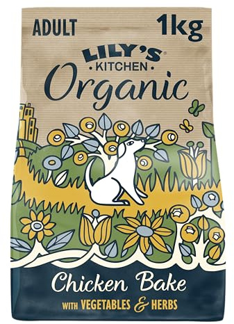 Lily’s Kitchen Made with Natural Ingredients Adult Dry Dog Food Organic Chicken Bake Balanced Nutrition 1kg