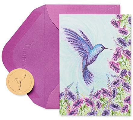 Papyrus Blanko-Karten mit Umschlägen, entworfen von Bella Pilar, violetter Kolibri, 14 Stück