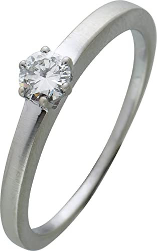 Ch.Abramowicz Platin 950 Brillantring Solitär Diamant 0.22ct W SI 20