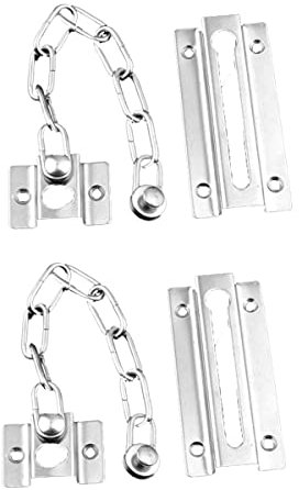 2 pcs Verrou de Porte de sécurité antivol Chaîne serrure de porte lourde chaîne de porte antivo ，pour Porte intérieure Sécurité À La Maison .Cadenas à clé