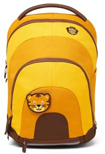 Affenzahn Daydreamer Abenteuerrucksack mit Tiger-Motiv aus Recyceltem Material in der Farbe Gelb-Braun, Maße: 36cm x 13cm x 26cm, AFZ-DAD-001-001