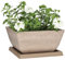 KOTARBAU® Blumentopf Pflanzgefäß aus recycelten Materialien 26x26x12,7cm mit Untersetzer 23x23x2cm Taupe