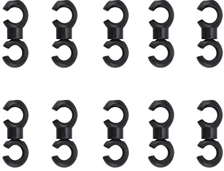 Fascette stringicavo/Corda per Cavi del Freno della Bicicletta, 10 Pezzi, Forma a S, Nero, Taglia Unica