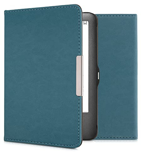 kwmobile Klapphülle kompatibel mit Tolino Shine (2013) Hülle - eReader Case aus Kunstleder - Cover - Petrol
