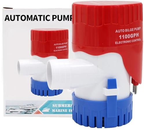 AIRTAK 12V AUTO Boat Bilge Pump,G1100 Electric Bilge Pump,Low Noise Electric Submersible Water Pump For Boats, Ponds, Water Tanks, Yachts