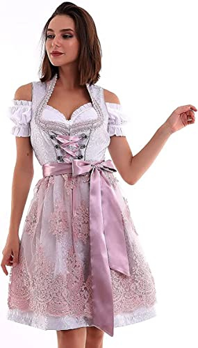 Lifos 0230 Dirndl Germandress 3 st. Oktoberfest storlek 34 till 52, GRÅ, 52