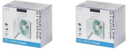 Vivanco CD/DVD Jewel Case (10-er Pack) transparent (Packung mit 2)