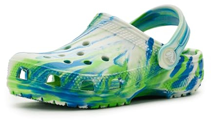 Crocs Kids - Classic Marbled Tie-Dye Clog (Toddler) Prep Blue/Multi Glow in the Dark 10 Medium