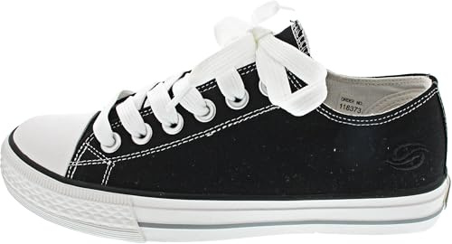 Dockers by Gerli Damen Schuhe Sneaker Schnürschuh Turnschuh Sneaker Canvas, Farbe:Schwarz, Schuhgröße:EUR 39, Artikel:-100 Black