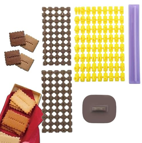 5PCS Cookie Stamps Set, Letter Stamps for Clay Biscuit Stamp Polymer Clay Tools Alphabet Number Embosser Mold for Baking Cakes Decorating DIY Birthday Cookie Biscuits Stamp DIY Craft