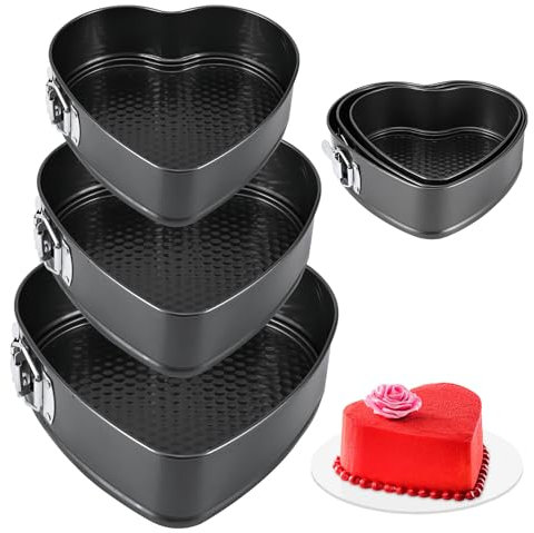 Konesky 9 Inch Cake Tins for Baking,Heart Cake Tin 8 Inch with Loose Base Easy Release,Non-Stickcheesecake Tin,Heart Shaped Cake Tin,20cm Cake Tins Love Heart Cake Tin for Cakes -Sizes 20/22/24cm