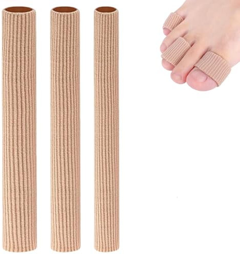 Heanvmyss Manicotti Imbottiti per Dita dei Piedi,3 Pezzi Proteggi Dita Piedi in Silicone in Morbido,Separatori per le Dita Tagliabile,protezione per Calli,Vesciche,Duroni,Alluce Valgo Trattamento