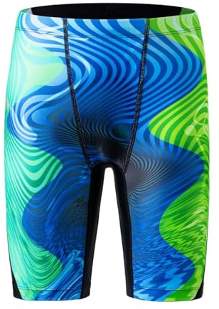 SURFEASY Boy's Jammer Swimsuit Youth Trainning Swim Jammers with Drawstring Endurance Kids Swimming Trunks