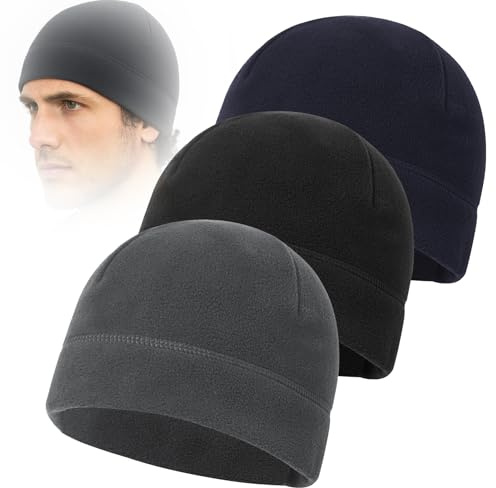 Ruvan 3 Piezas Gorro Invierno Hombre, Gorra De Invierno Sombrero Multifuncional, Gorro Forro para Casco para Adultos, para Ciclismo, Running, Dormir