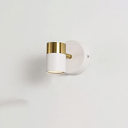 XYNSNDB Vägglampor Sconces Justerbar Vägglampa Metall Vägglampa, Väggsvängbar Spotlight, Inomhus GU10 Väggspot Belysningsarmatur Sovrum Sängbordsläslampor för sovrumsstudie Office-Vit(Blanc)