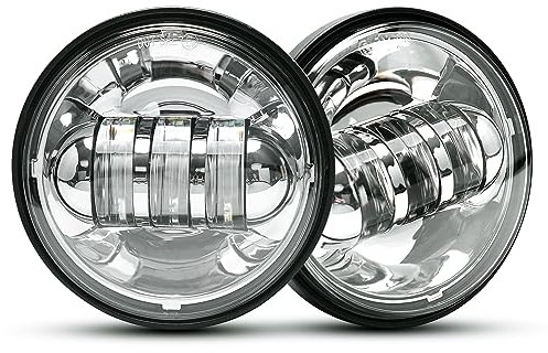 LX-LIGHT Prickgodkänd 2 st krom 10 cm LED passerande ljus LED dimlampor för motorcyklar extra glödlampa motorcykel projektor körlampa