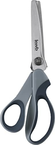 kwb Tijeras dentadas de acero inoxidable para manualidades y tela, 235 mm de longitud, extra afiladas, color negro y gris