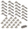 Emuca - Kit of 20 Inset Overlay Hinges x91. Ø35mm. Apertua 105° Soft Close for Latching Door and Euro Supplements with Eccentric Adjustment, Nickel Colour.