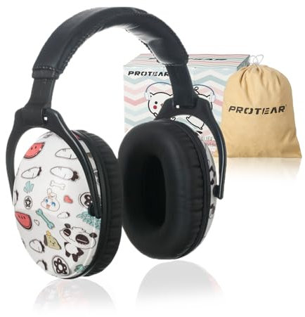 PROTEAR Protections auditives SNR 28 dB pour enfants - Casque Anti Bruit Enfant idéale pour les enfants sous les feux d'artifice,les événements sportifs et les environnements bruyants（Panda）
