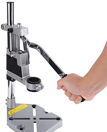 Drill Stand,Universal Hand Press Drill Holder Adjustable Drill Bench Press Stand Repair Tool Workbench Pillar Base Clamp for Shop Home Drilling,Height 400mm