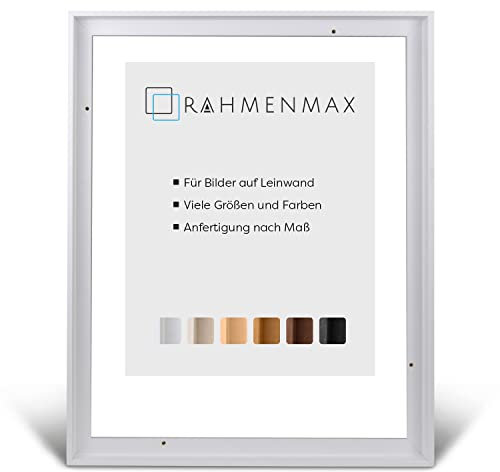 RahmenMax® Luzern Schattenfugenrahmen 25x30 cm aus lackiertem Massiv Holz/Rahmen für Leinwand/Bilderrahmen für Keilrahmen/Leinwandrahmen in Weiß - Maßanfertigung möglich