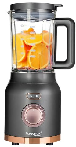 HAGENUK 2in1 Powermixer und Smoothiemaker | 1200 Watt | Glasbehälter 1,8 Liter | To-Go-Becher aus Tritan Kunststoff | BPA Frei