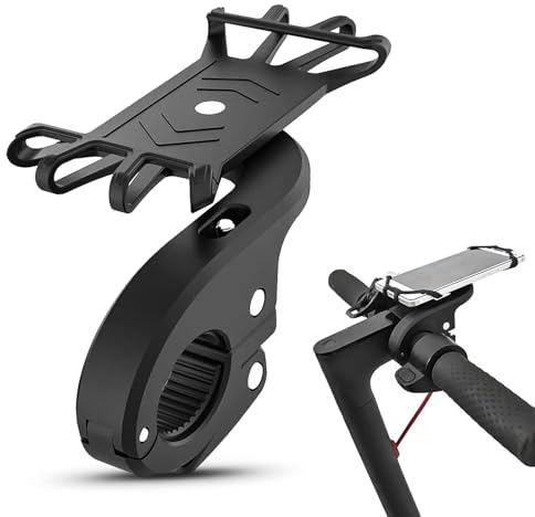SYACHI Bike Phone Holder, Detachable 360° Rotation Universal Bicycle Phone Mount, Silicone Motorcycle Handlebar Mount Fits Compatible for 4.7 to 6 Smartphones, Designed for Road Bicycle - Black