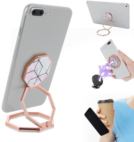 GEEHUA - Anillo de soporte para teléfono móvil, rotación de 360 °, soporte de teléfono móvil ajustable para la mayoría de los smartphones (oro rosa)