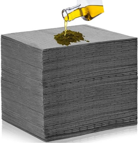 Yixinly Toallitas absorbentes de aceite, 30 unidades, alfombrilla de aceite para taller, 25 x 33 cm, almohadillas absorbentes de aceite, alfombrilla de absorción de aceite, paños de aspiración para el