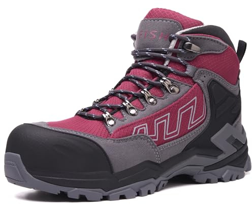 KOIFISH Botas de Seguridad Hombre Mujer S3 Impermeable Botas de Trabajo | Punta Compuesta, Antideslizante, Antiestático, Calzado de Seguridad de Caña Alta para Construcción, Industria y Logística