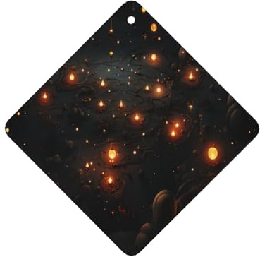 A night pointillé de lumières Lot de 4 cartes désodorisantes jetables à suspendre pour véhicules, parfum lavande