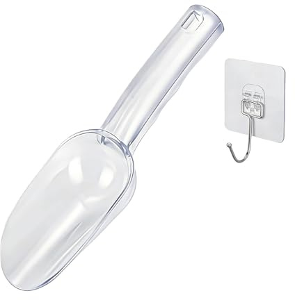 6oz Large Round Mouth Resin Ice Scoop, Thickened Plastic Grain Scoop for Freezer Bin, Multipurpose Food Shovel for Freezer Bin, Tea, Popcorn, Kitchen, Bar, Commercial Use (1-Pack)
