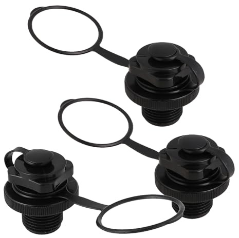 PAMINGONO 3 Válvulas de Aire Espiral de Repuesto para Botes Inflables Tapones de Rosca de 22 MM sin Base Color y Negro Válvula para Kayak Piscina y Colchón Inflable Diseño