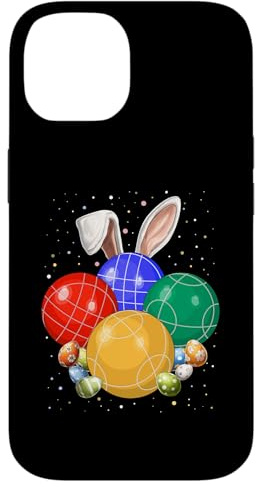 Custodia per iPhone 14 Bocce Bocci Ball Uova di coniglio pasquale orecchie da coniglio