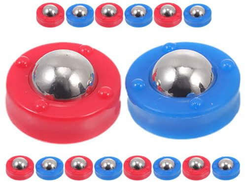 SHINEOFI 30 Discos de Tejo Rojos y Azules, Accesorios para Juegos de Curling de Mesa, Plástico E Hierro, para Mini Shuffleboard y Mesa de Juego, Deslizamiento Suave, Entretenimiento en