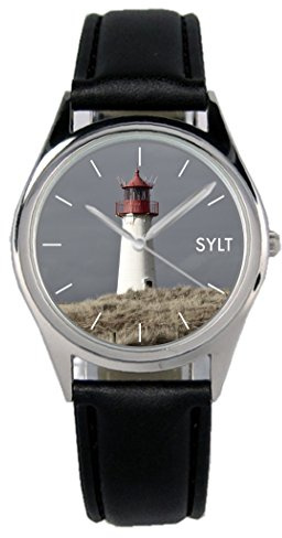 KIESENBERG Armbanduhr Sylt Geschenk Artikel Idee Fan Damen Herren Unisex Analog Quartz Lederarmband Uhr 36mm Durchmesser B- 20329