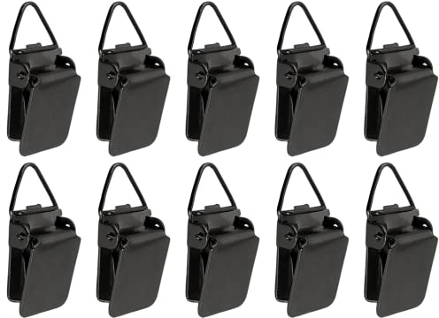 Wise Linkers Hanging Clips Pack of 10 Triangle Back Medium Power for Tapestry Small Rugs,Towel, Shawl and Paintings (Black)