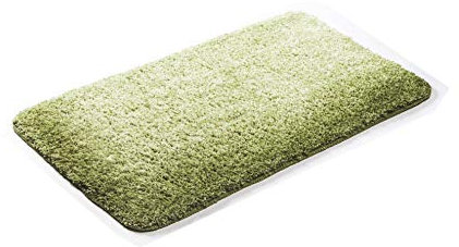 S&S-Shop Badematte 60 x 90 cm | Hellgrün meliert | Microfaser | super weich | Bahama | 1 teilig | rutschfest | Badteppich | Teppich | Bad | Badezimmer